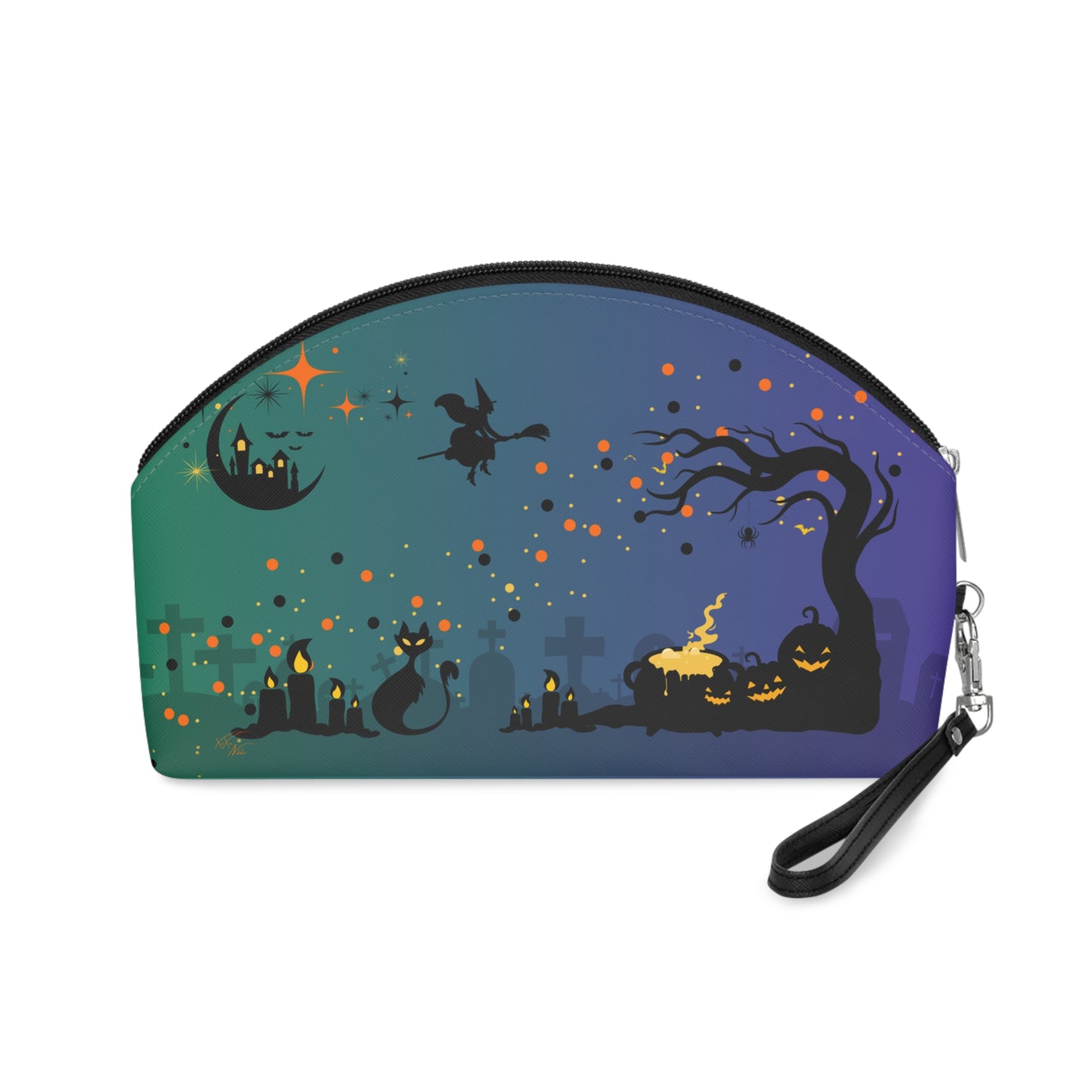 Spooky Night Makeup Bag – Witchy Halloween Cosmetic Pouch | Cute Gothic Travel Bag 💄🖤