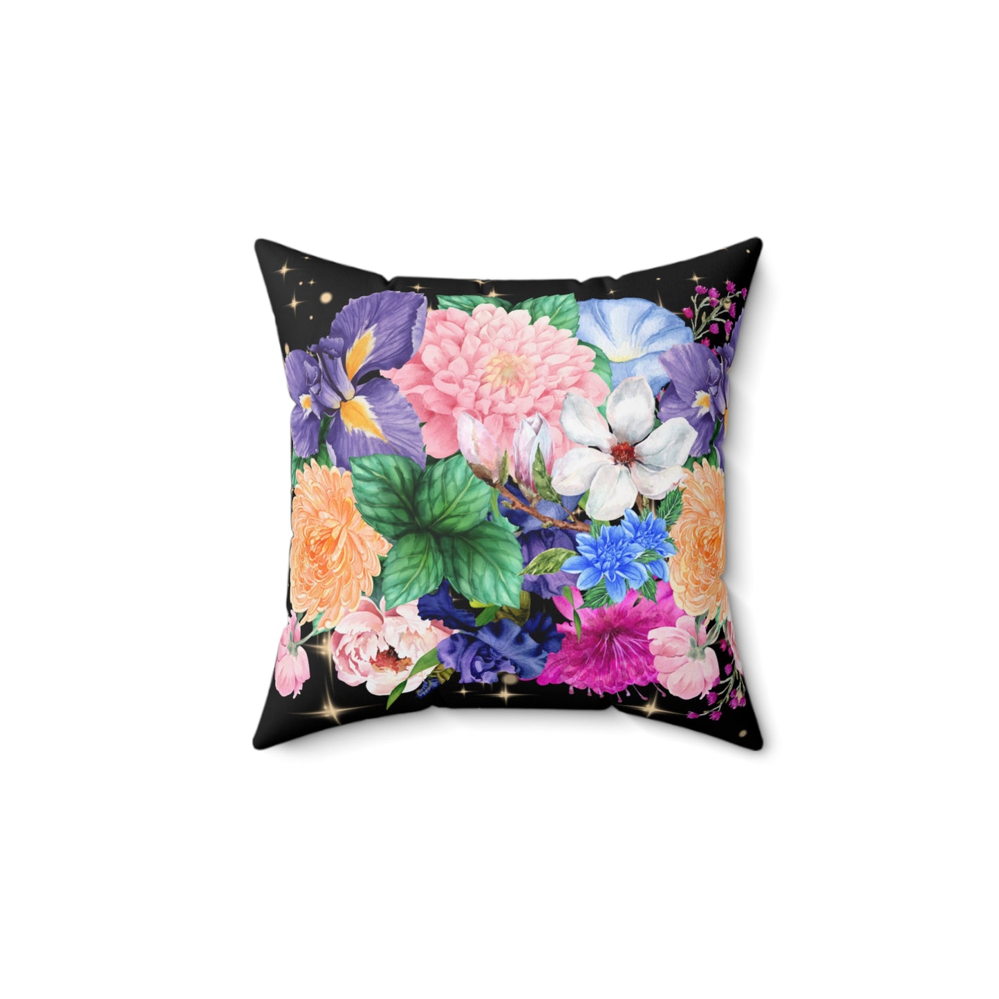 π Starry Night Bloom Decorative Throw Pillow β Floral & Star Print Accent Cushion for Couch, Bed, or Chair β¨πΈ