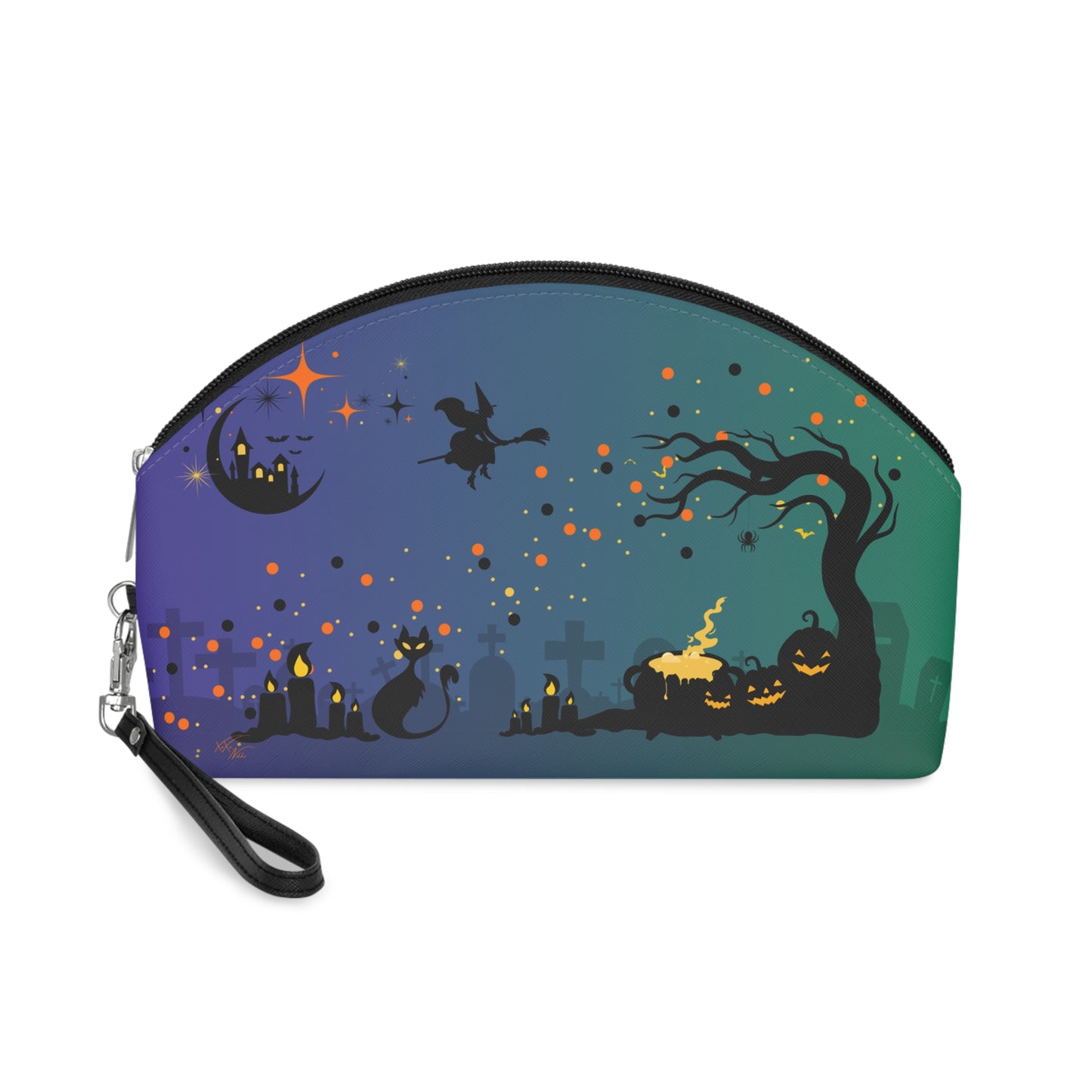 Spooky Night Makeup Bag – Witchy Halloween Cosmetic Pouch | Cute Gothic Travel Bag 💄🖤