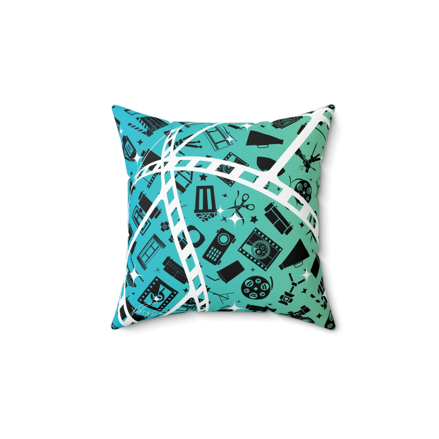 🍿 Retro Cinema Vibes: Colorful Gradient Movie Night Pillow 🎬✨