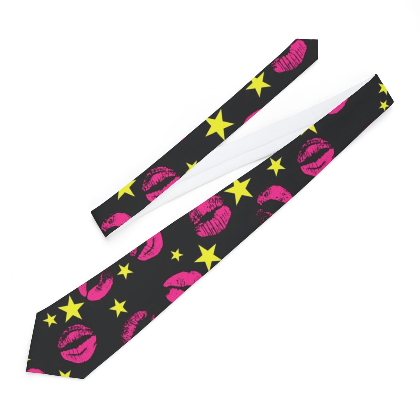 💋 Starstruck: Lips & Stars Necktie 🌟🔥