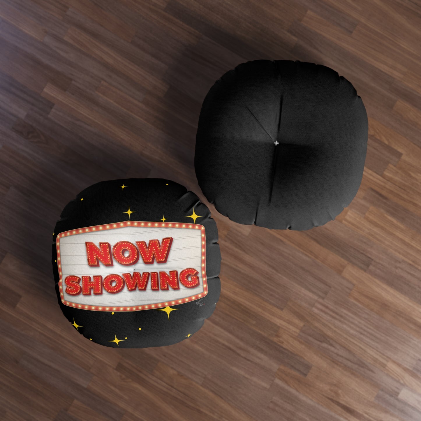 π¬ Movie Marathon Ready: NOW SHOWING Plush Round Floor Pillow πΏπ₯