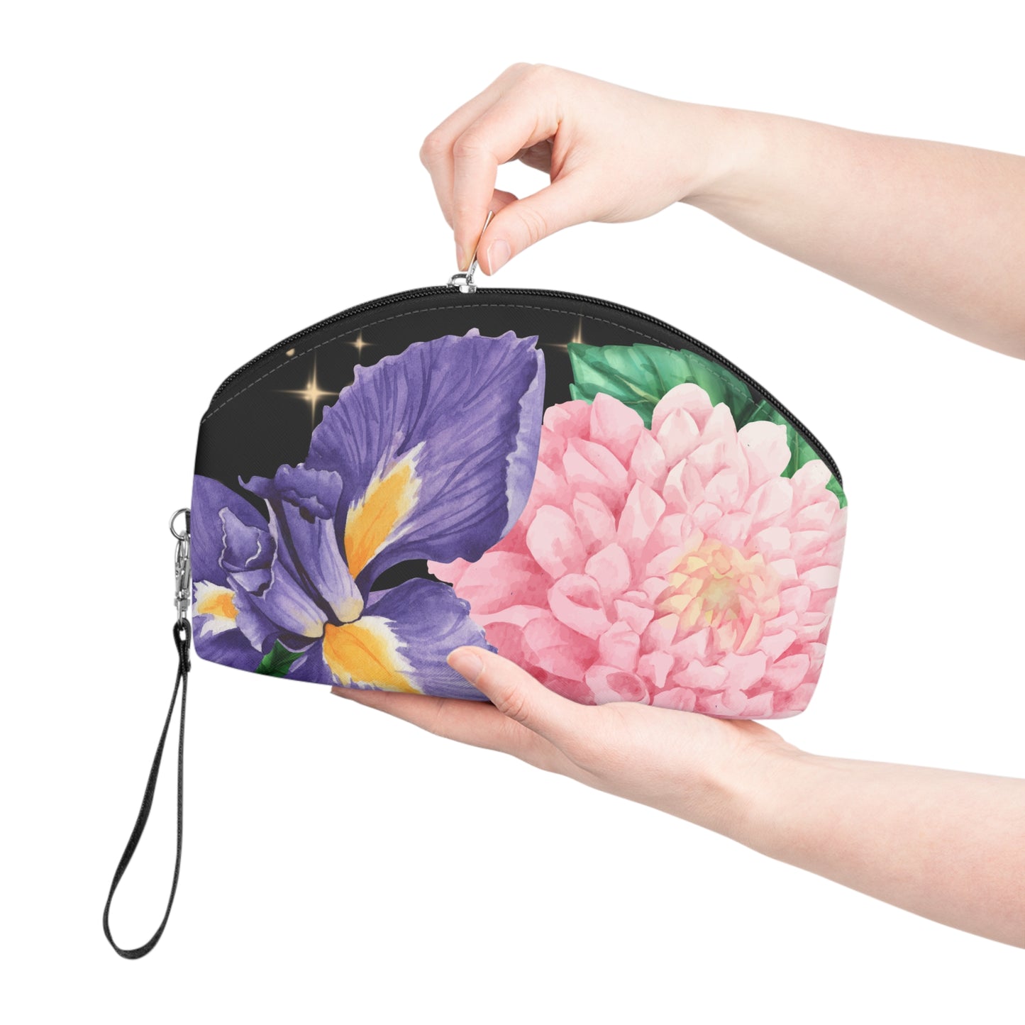π Midnight Garden: Floral & Starry Night Makeup Bag β¨πΈ