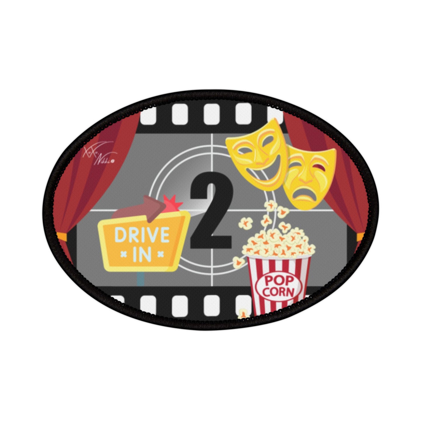 πΏ Retro Reel: Vintage Movie Iron-On Patch π¬β¨