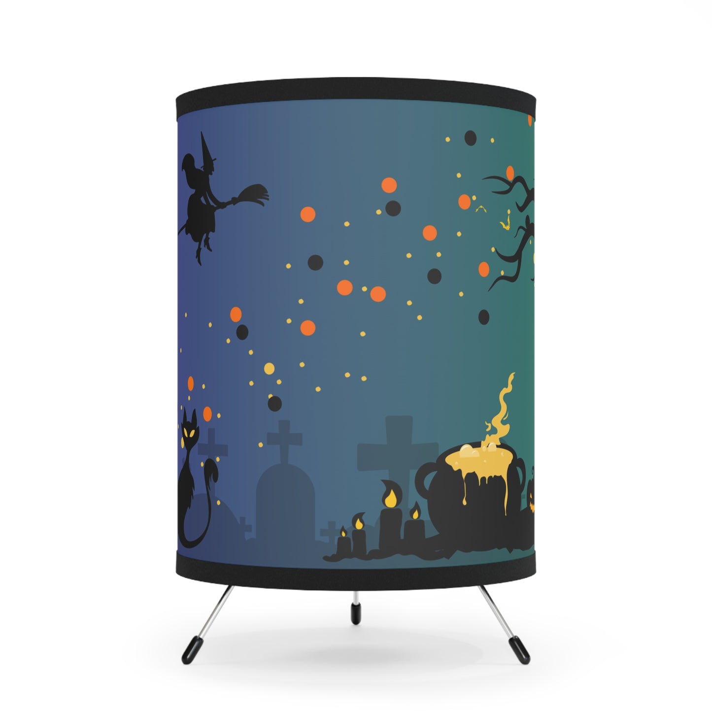 πβ¨ Midnight Mischief Halloween Lamp β Spooky-Cute Black Cat, Pumpkins & Graveyard Glow ππ€
