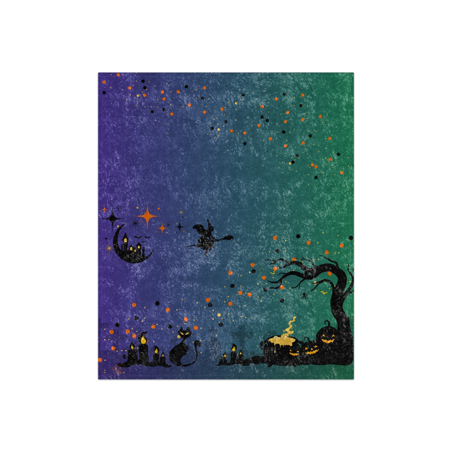 π€β¨ Haunted Velvet Halloween Blanket β Crushed Velvet Throw with Spooky Gothic Design ππ