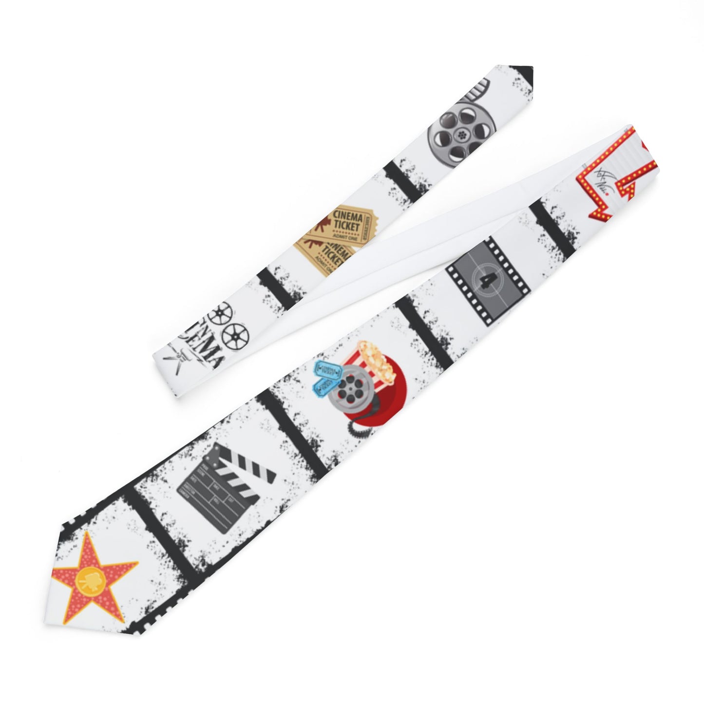 🎬 Classic Cinematic: Retro Movie Necktie 🍿🎥