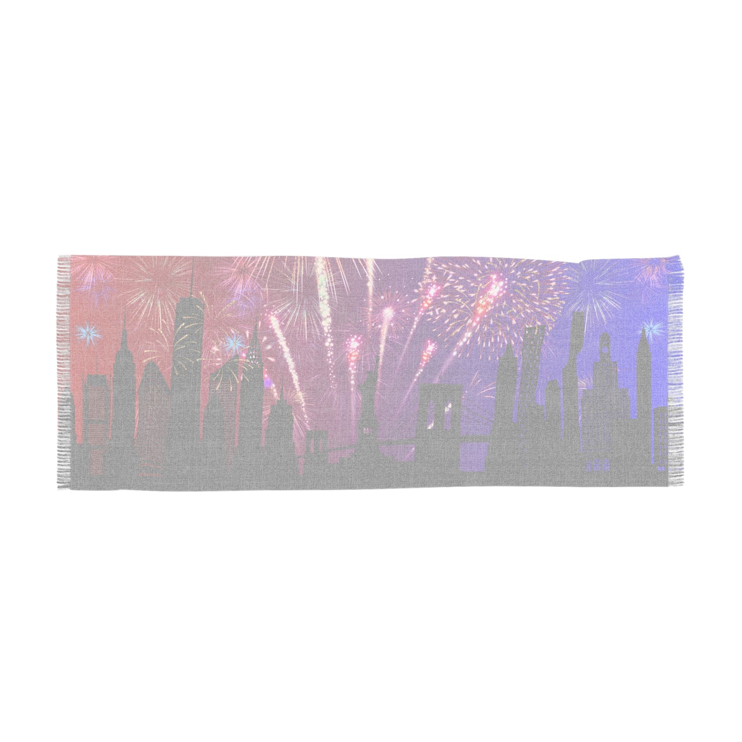 4th of July Fireworks Skyline Scarf | Patriotic Fashion Accessory, Red White & Blue ✨