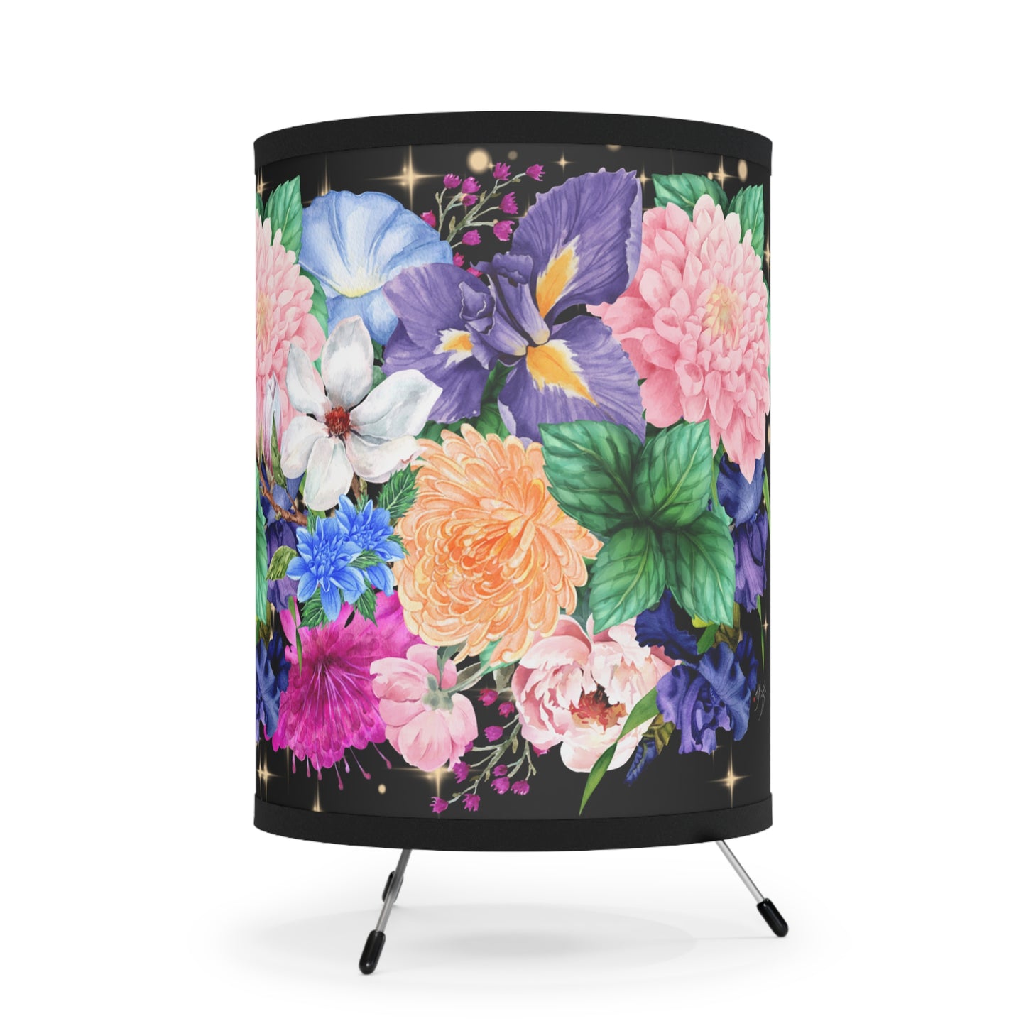 🌸⚡ “Dark Bloom” Starry Floral Lamp – Soft Glow, Sharp Vibes 🌑✨