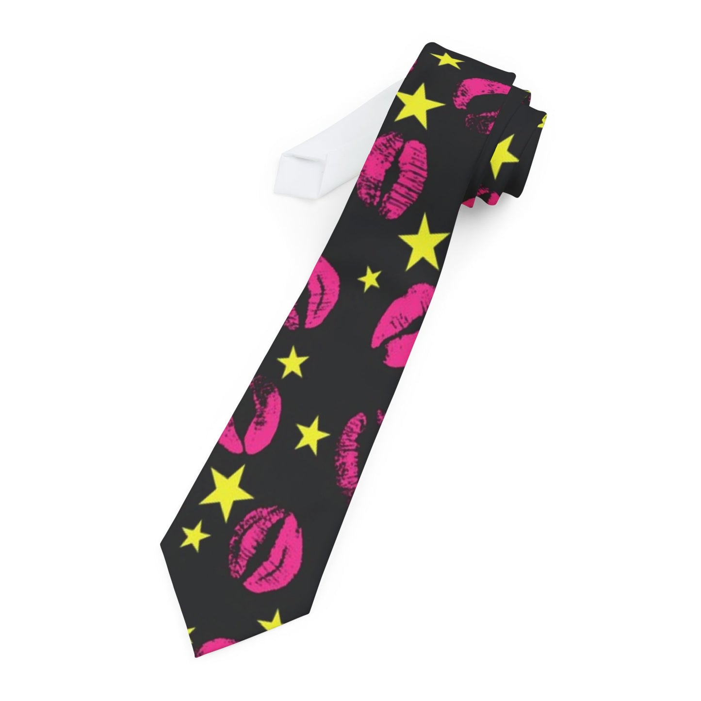 💋 Starstruck: Lips & Stars Necktie 🌟🔥
