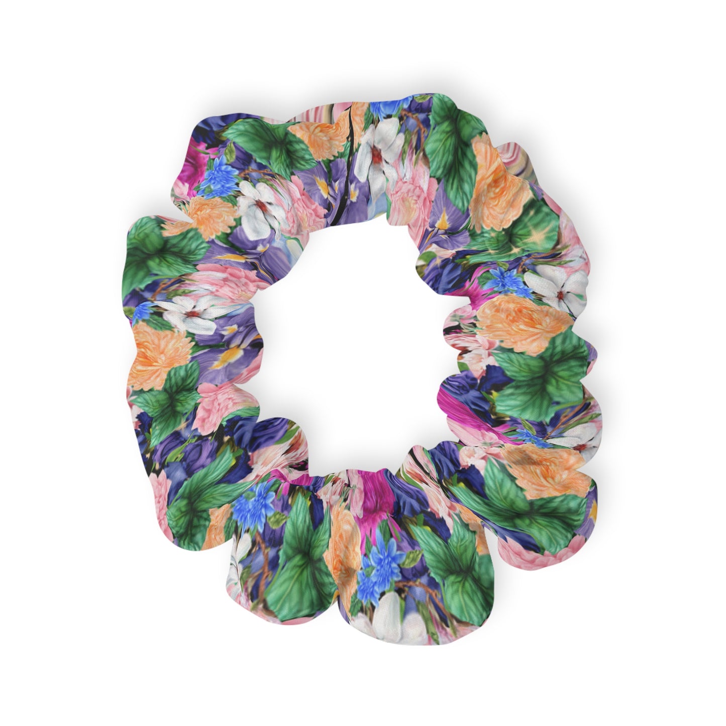 🌸✨ Stardust Floral Scrunchie – Cute Starry Hair Tie for Women & Teens | Whimsical Celestial Hair Accessory 🌼🌙