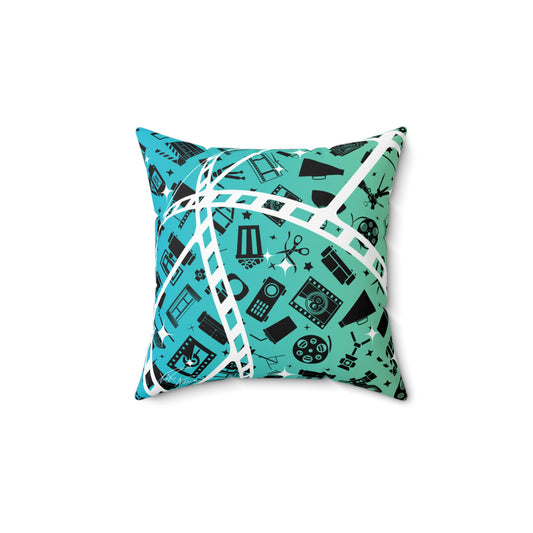 🍿 Retro Cinema Vibes: Colorful Gradient Movie Night Pillow 🎬✨