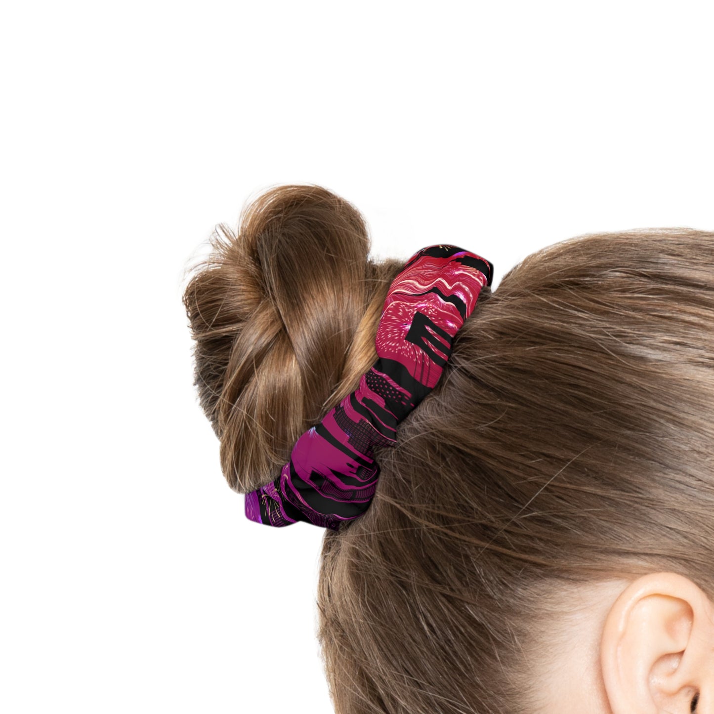 🎆 Boom, Babe! Cityscape Fireworks Scrunchie – Sparkle Up Your Style 🌃💁‍♀️