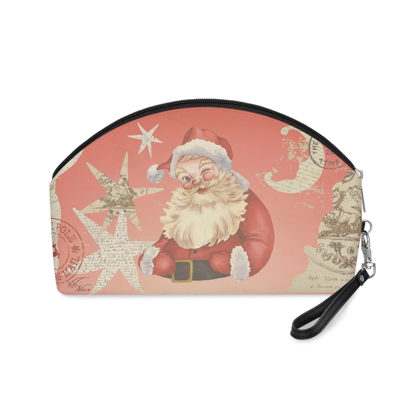 🎅 Vintage Santa Cosmetic & Travel Bag – Limited Edition Christmas Makeup Pouch 🎁