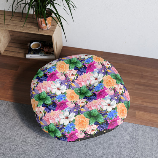 🖤 Midnight Garden Luxe Floor Pillow – Plush Velvet Floral Floor Cushion for Boho & Cozy Spaces