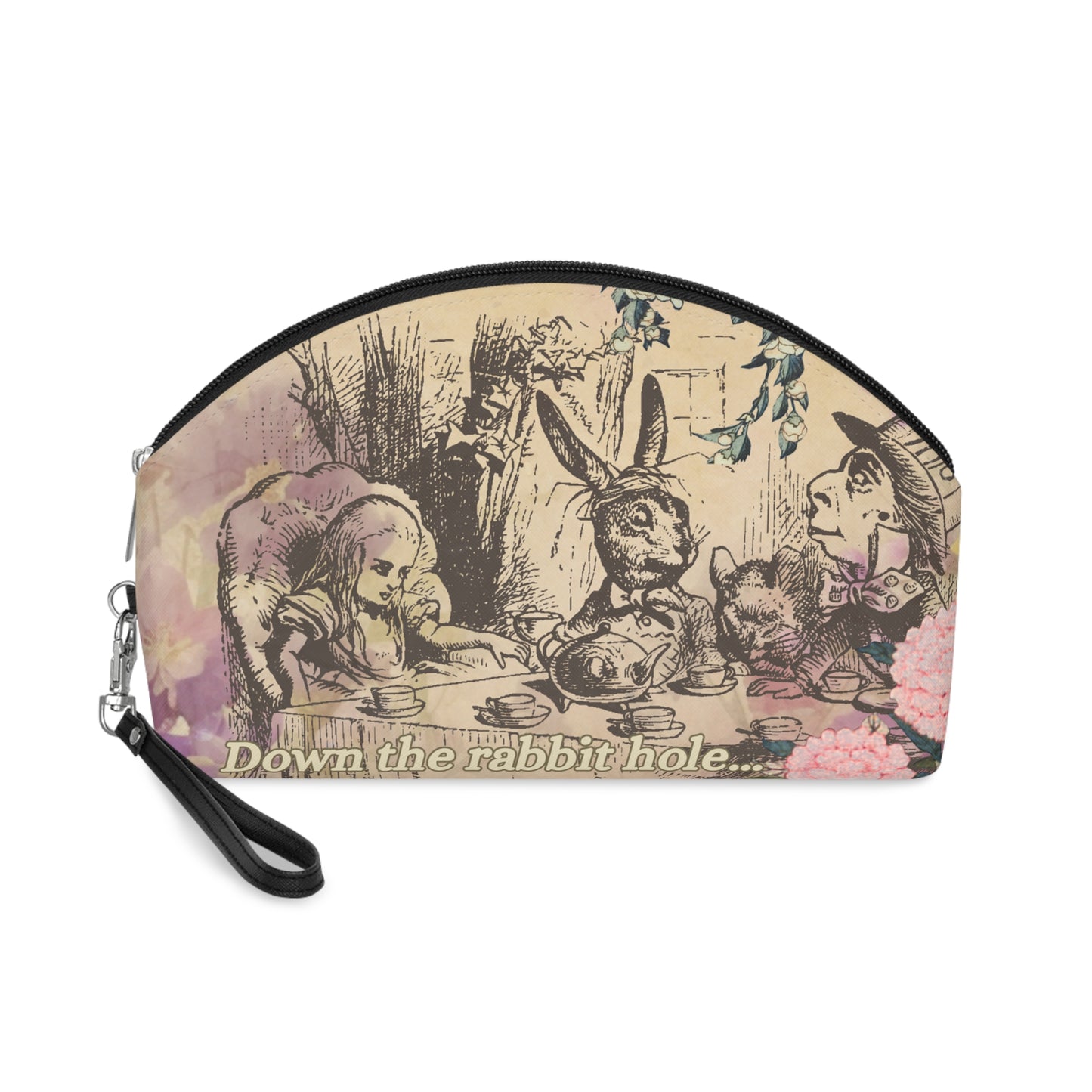 Alice in Wonderland Vintage Tea Party Makeup Bag | Whimsical Storybook Cosmetic Pouch 🐇✨