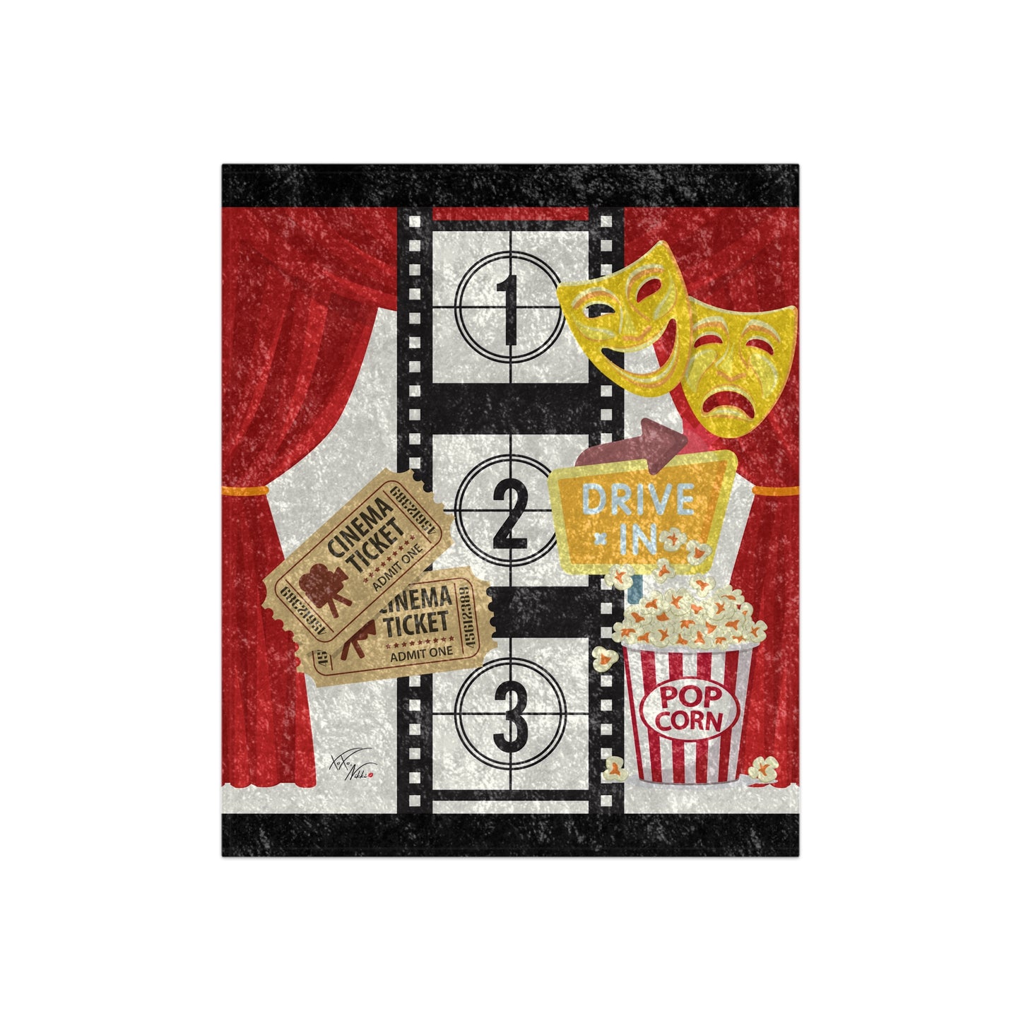 🍿 Velvet & Cinema: Luxe Movie Night Blanket 🎬✨