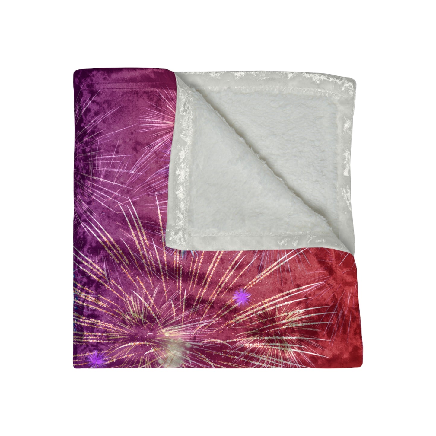 🖤 “Midnight Reverie” Crushed Velvet Throw | 4th of July Fireworks Over City Skyline 🌆🎇 | Luxe Patriotic Blanket