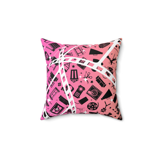 🍿 Retro Cinema Vibes: Colorful Gradient Movie Night Pillow 🎬✨