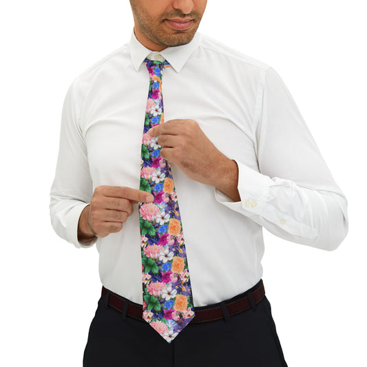 🌸✨ Midnight Bloom Floral Tie – For the Bold & Dapper 💫🌺