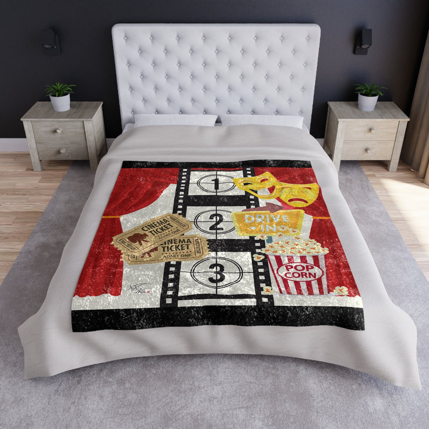 🍿 Velvet & Cinema: Luxe Movie Night Blanket 🎬✨