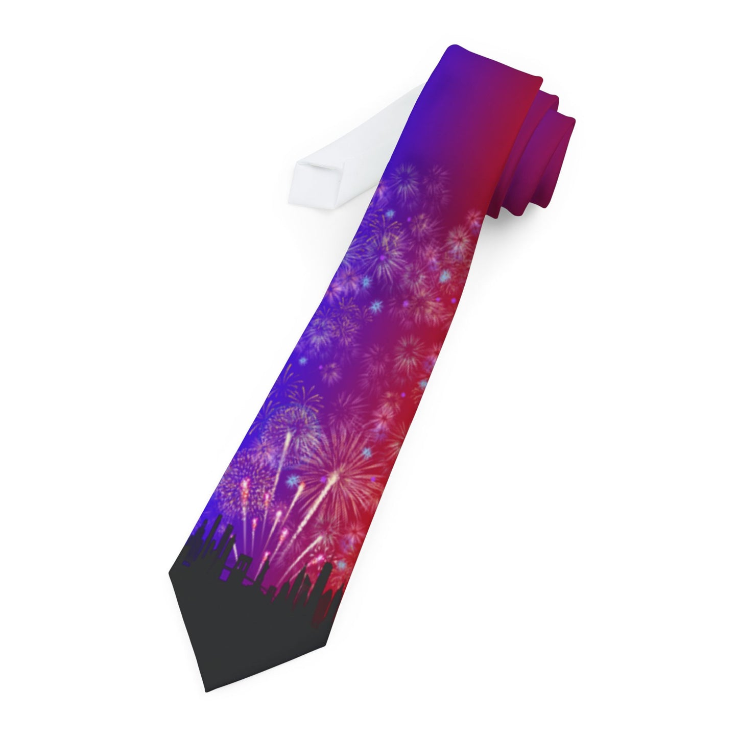 Midnight Skyline Tie 🎇 | Elegant Cityscape & Fireworks Design for Elevated Style