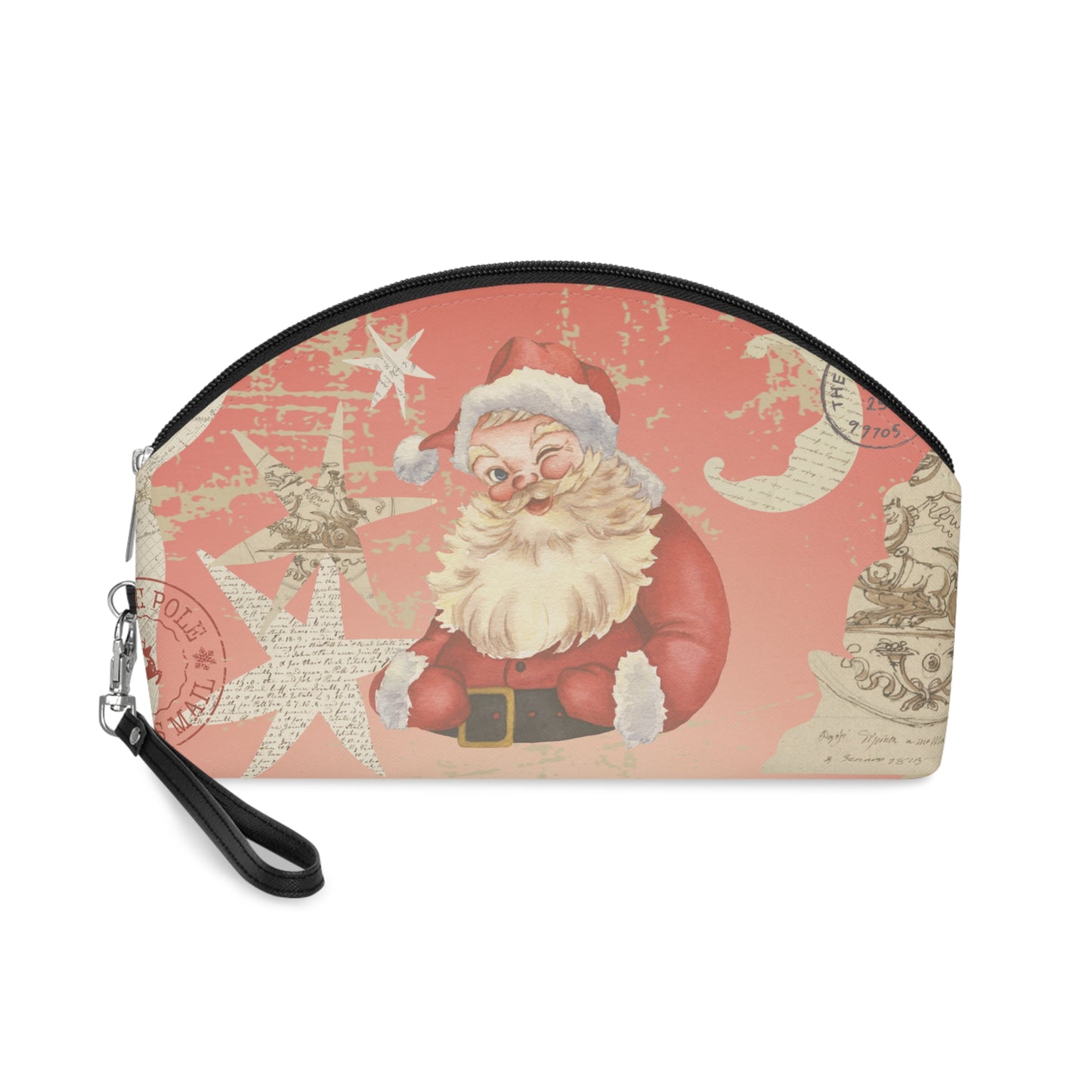 🎅 Vintage Santa Cosmetic & Travel Bag – Limited Edition Christmas Makeup Pouch 🎁